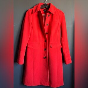 J.Crew Classic Lady Day Coat Red Italian Doublecloth Wool BlendThinsulate SIZE 2